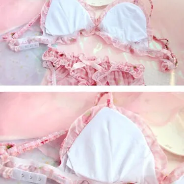 Pink Strawberry Kawaii Lolita Nymphet Lingerie Set