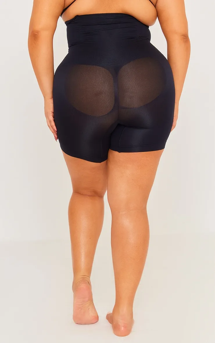 Plus Black Shapewear Waist Trainer Shorts