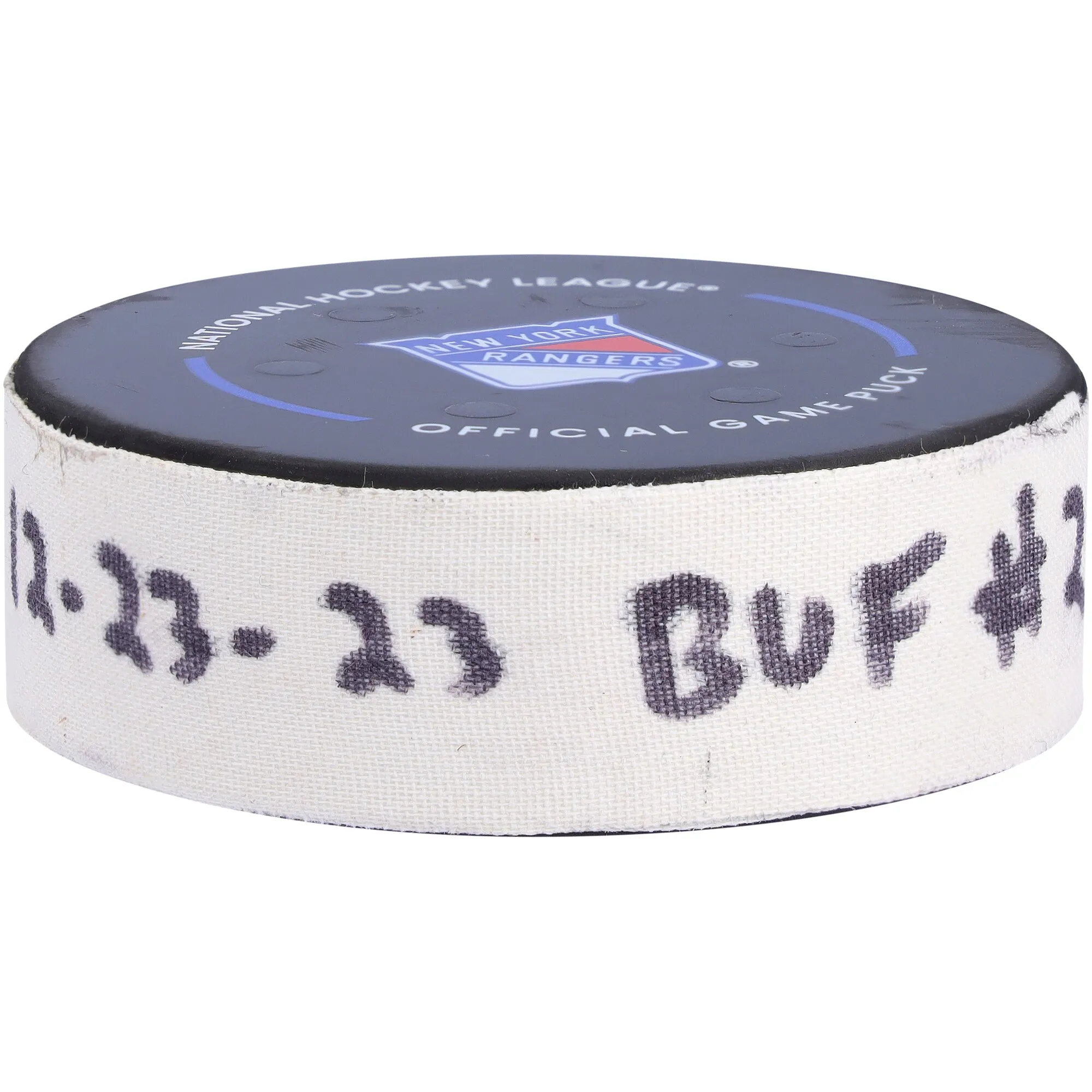 Rasmus Dahlin Buffalo Sabres Fanatics Authentic Game-Used Goal Puck vs. New York Rangers on December 23, 2023