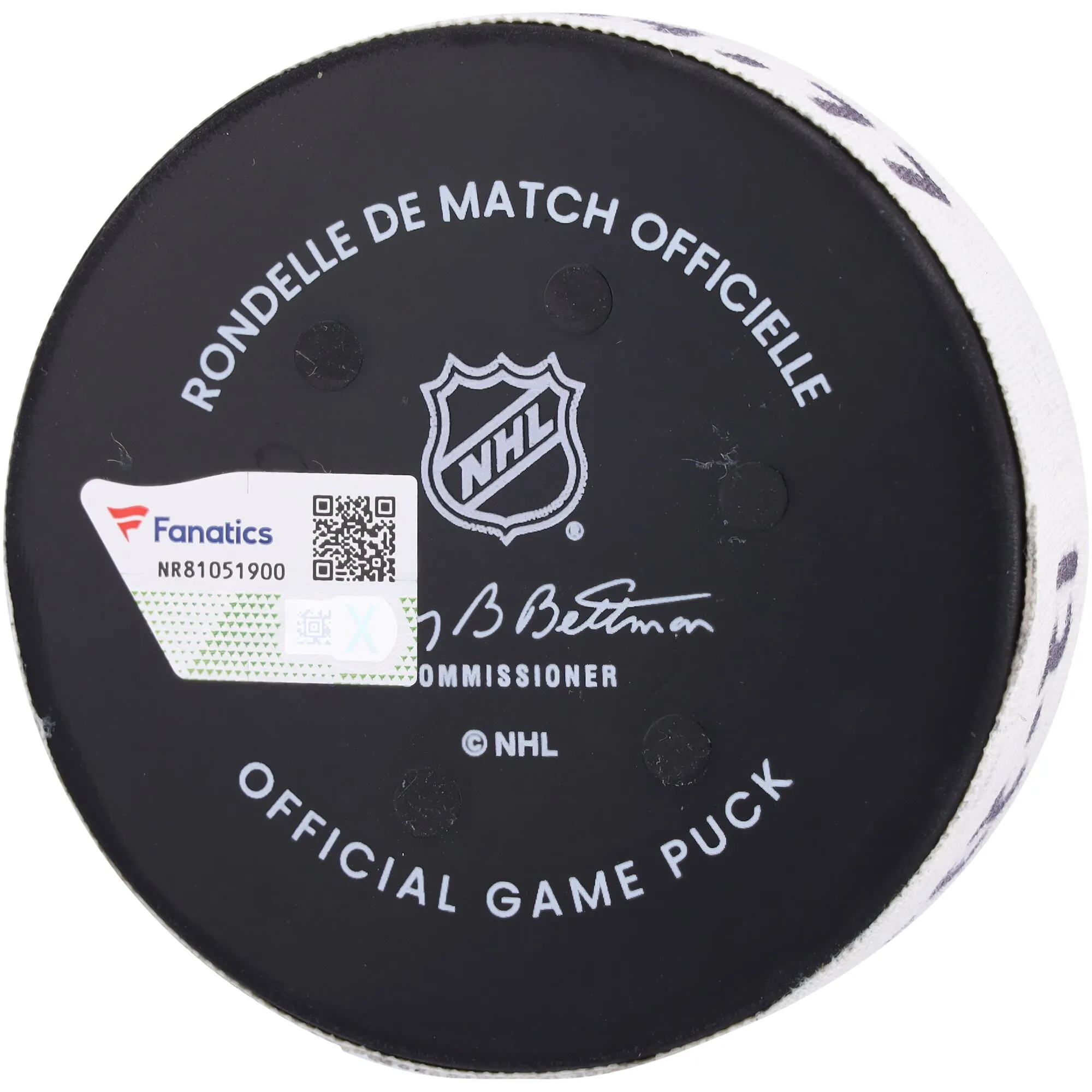 Rasmus Dahlin Buffalo Sabres Fanatics Authentic Game-Used Goal Puck vs. New York Rangers on December 23, 2023