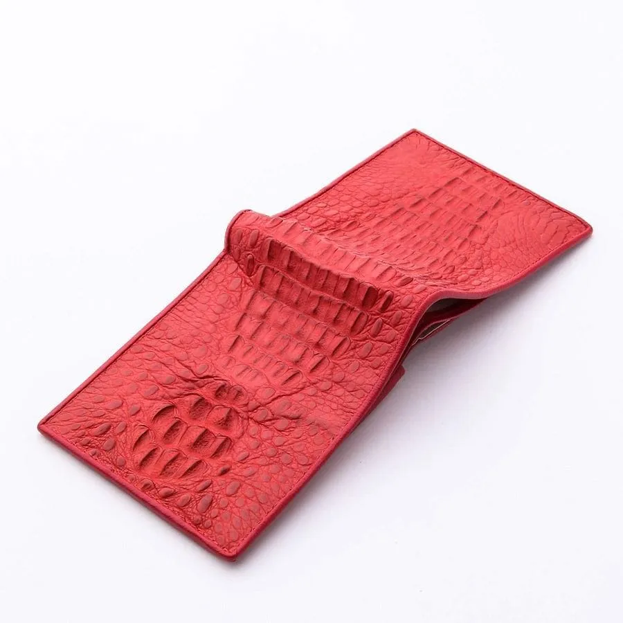 Red Hornback Mens Crocodile Wallet