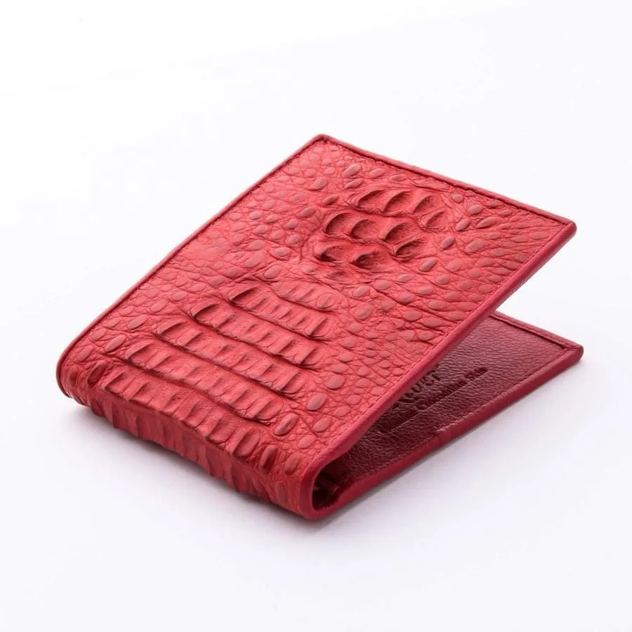 Red Hornback Mens Crocodile Wallet