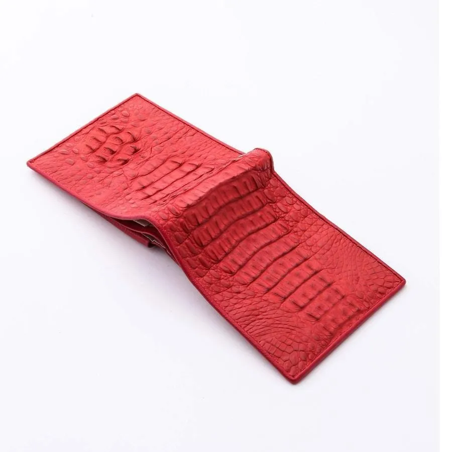 Red Hornback Mens Crocodile Wallet