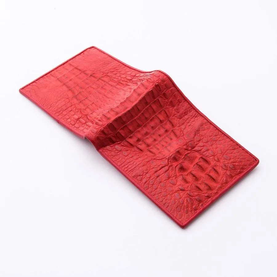 Red Hornback Mens Crocodile Wallet