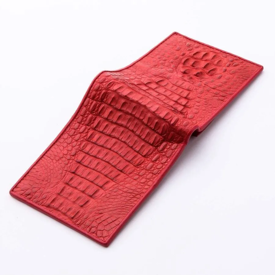 Red Hornback Mens Crocodile Wallet