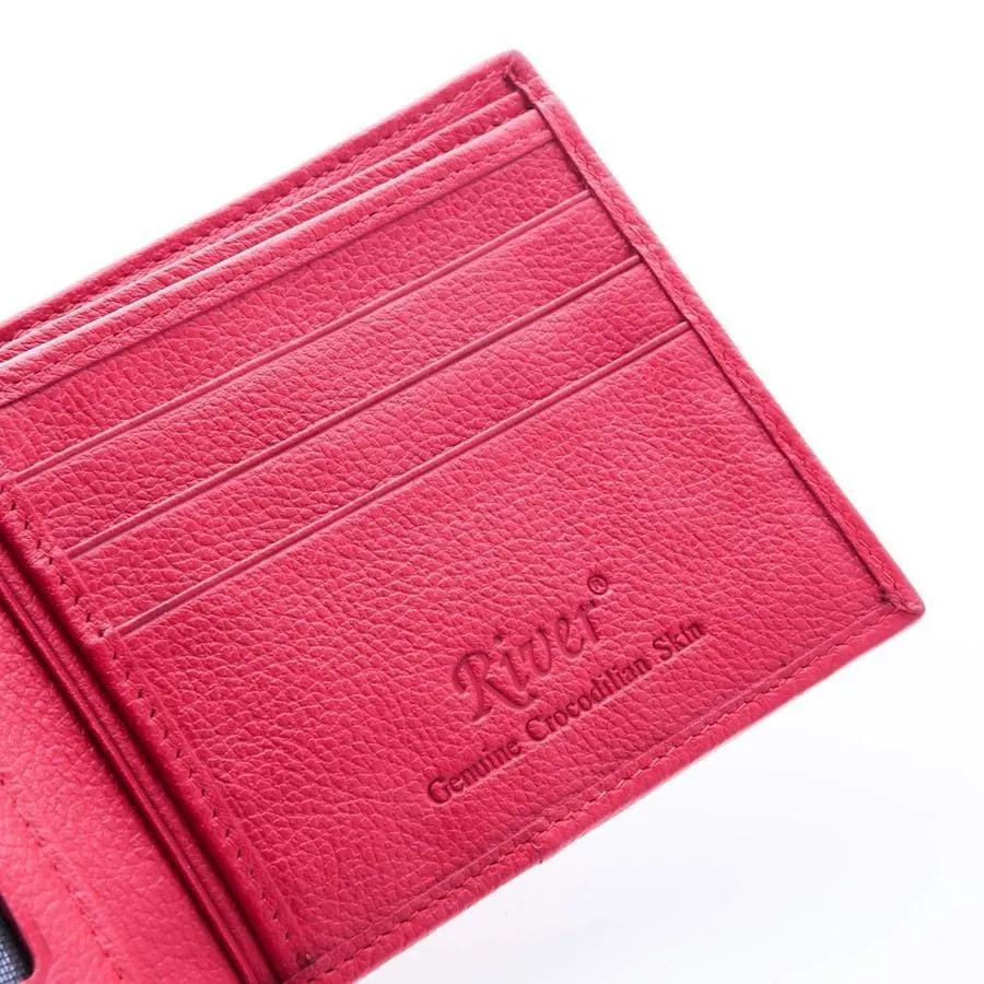 Red Hornback Mens Crocodile Wallet