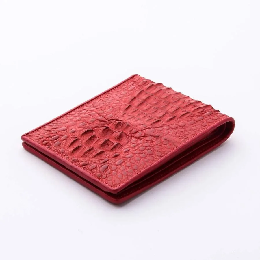 Red Hornback Mens Crocodile Wallet