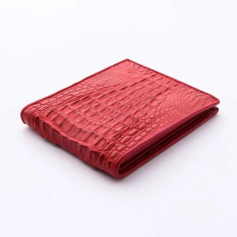 Red Hornback Mens Crocodile Wallet