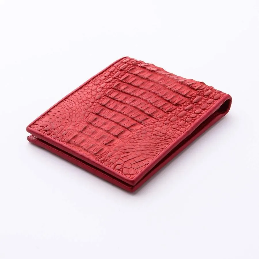 Red Hornback Mens Crocodile Wallet