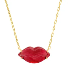 Red Lip Pendant Necklace