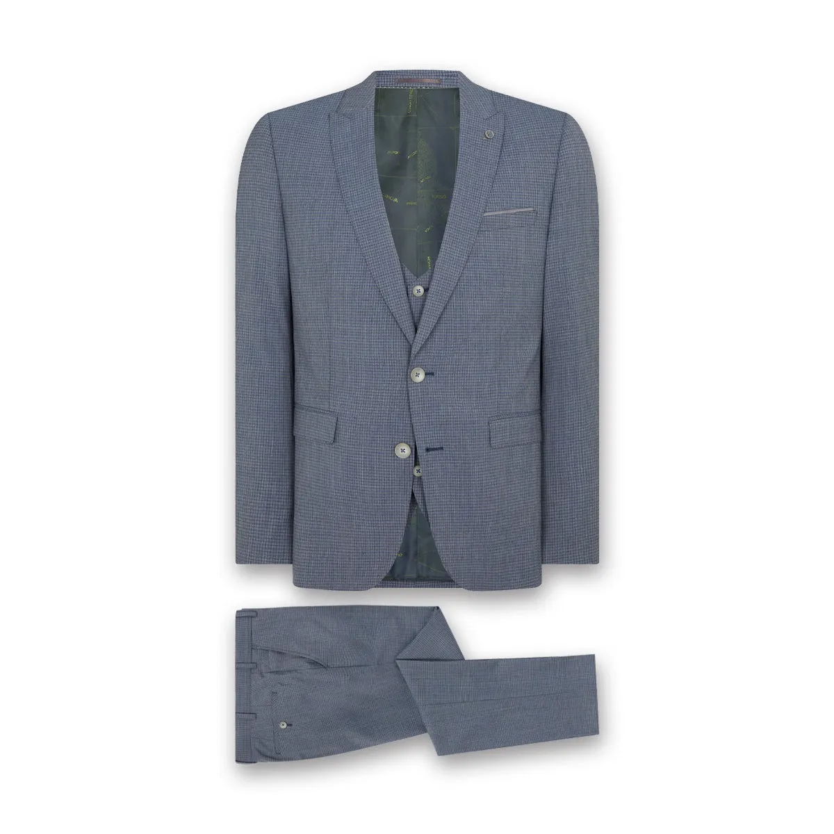 Remus - Mario Slim 3 Piece Suit in Blue