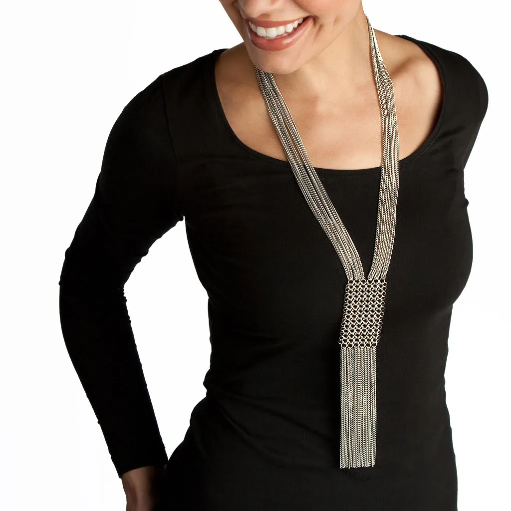 SLINKY Panel & Fringe Necklace