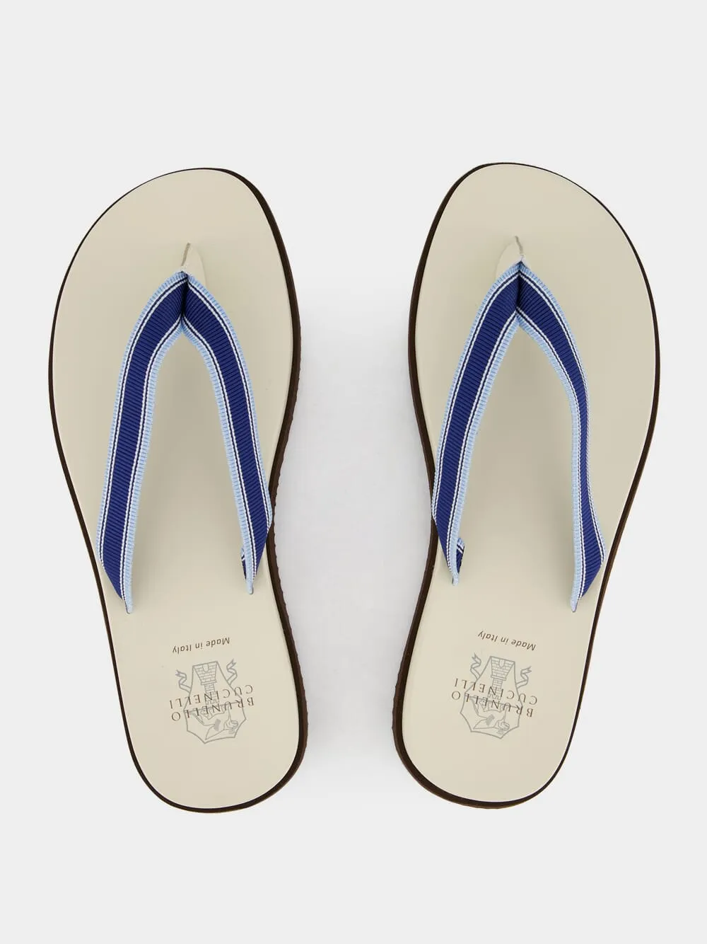 Striped Grosgrain Flip-Flops