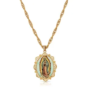 Symbols Of Faith Floral Filigree Lady Of Guadalupe Pendant Necklace 28