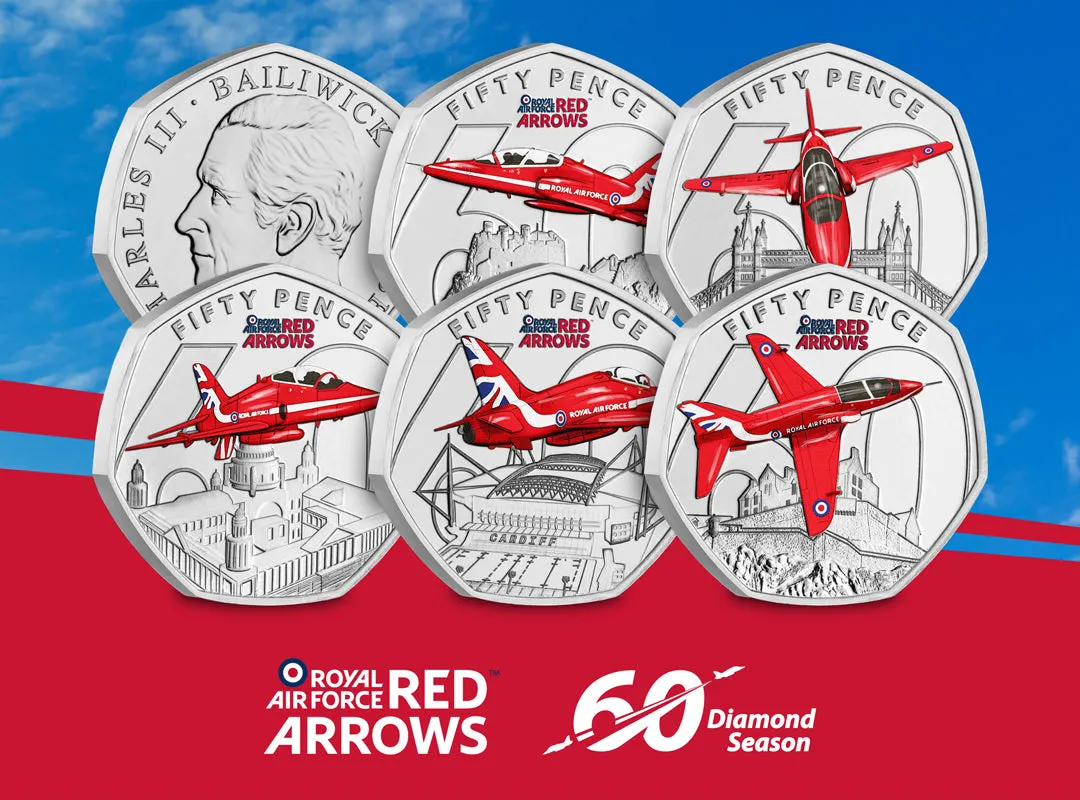 The Red Arrows 60th Season Colour 50p Set