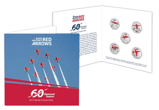 The Red Arrows 60th Season Colour 50p Set