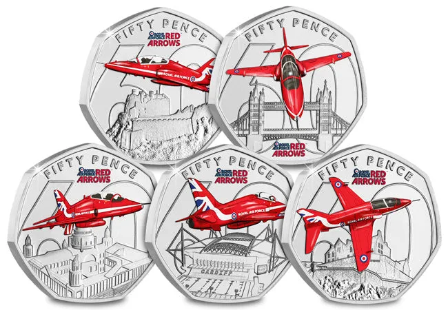 The Red Arrows 60th Season Colour 50p Set