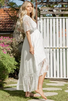 The Wanderer White Lace Maternity Gown