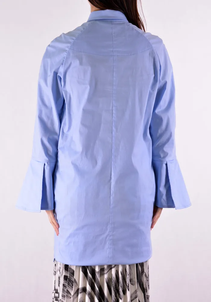 THEBE MAGUGU TM SS20-00004 WOMANDLA LONG SHIRT POWDER BLUE