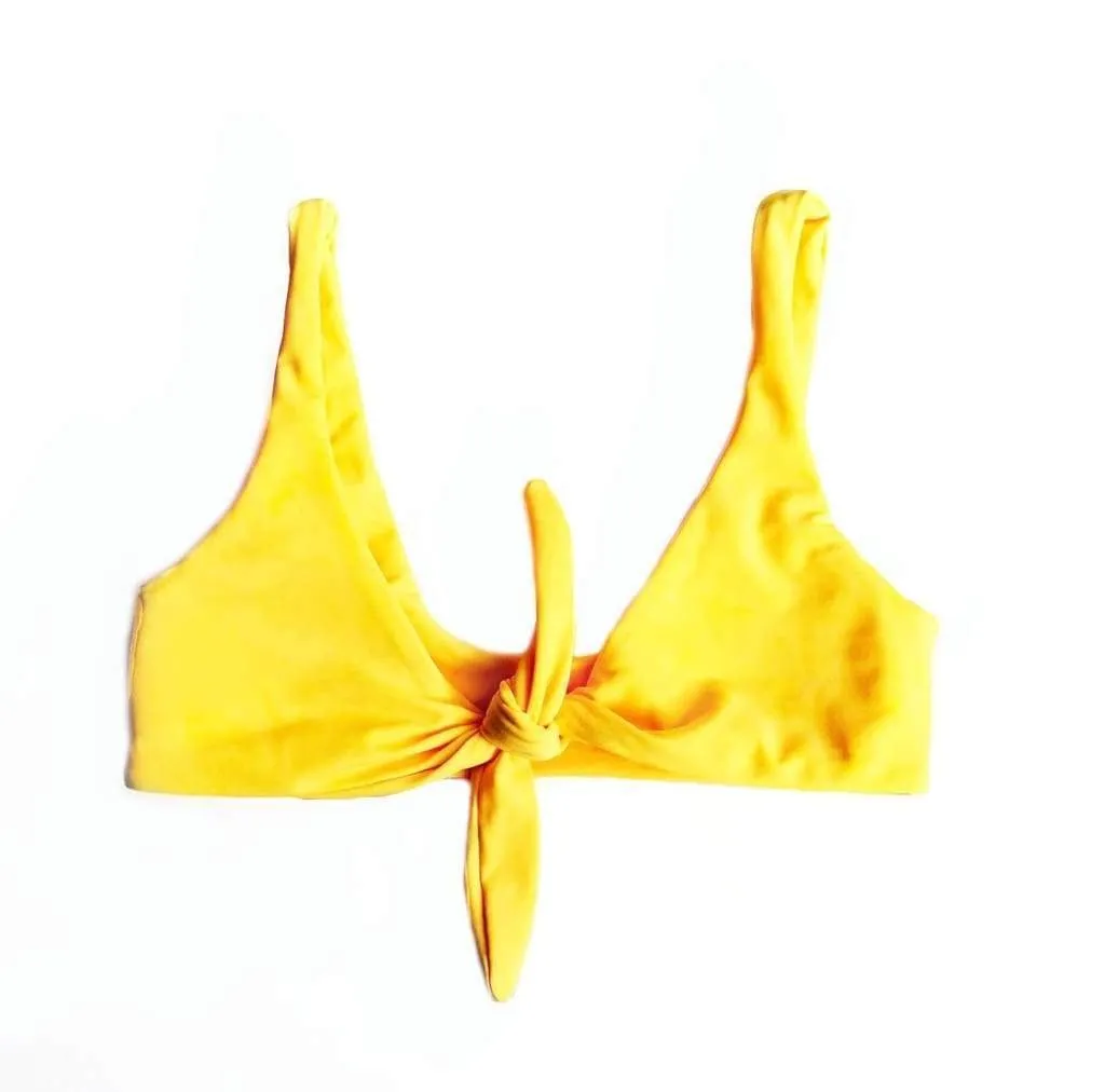 TIE UP BIKINI TOP IN MANGO YELLOW