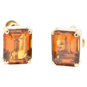 Tiffany & Co. 12.25 Carat Citrine & 18K Yellow Gold Retro Screw Back Earrings