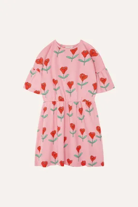 TULIPS ALLOVER PINK DRESS-Pink