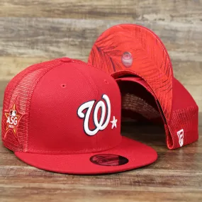 Washington Nationals Metallic All Star Game MLB 2022 Side Patch 9Fifty Mesh Snapback | ASG 2022 Red Trucker Hat