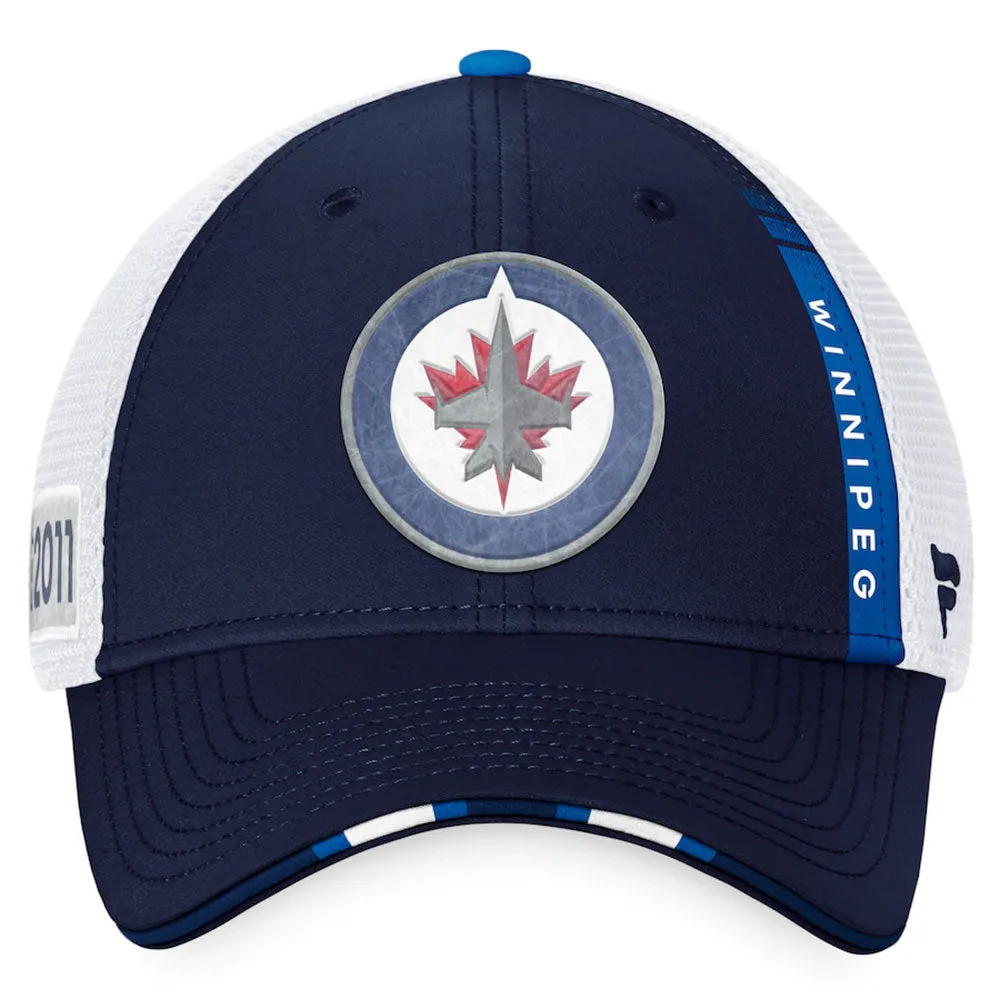 WINNIPEG JETS FANATICS AUTHENTIC PRO 2022 NHL DRAFT STRUCTURED TRUCKER HAT