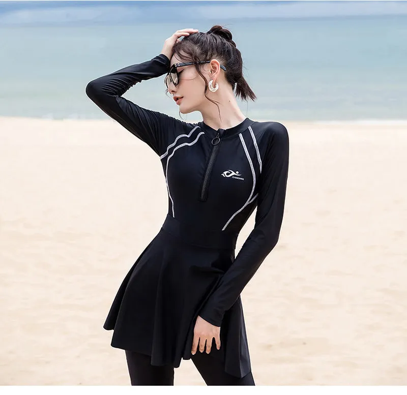 Women Long Sleeve One Piece Islamic Swimming Suit