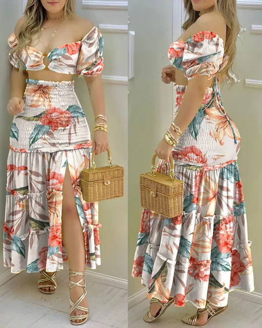 Women's Long Skirt Suit, 2022 for Summer Vacation